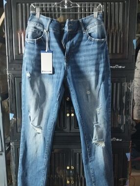 Slim Fit Distressed Blue Skinny Jeans - Women